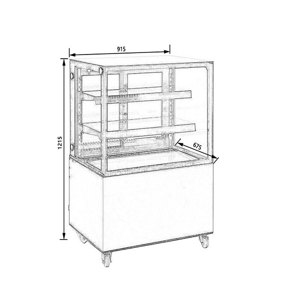cubic bakery display cabinet